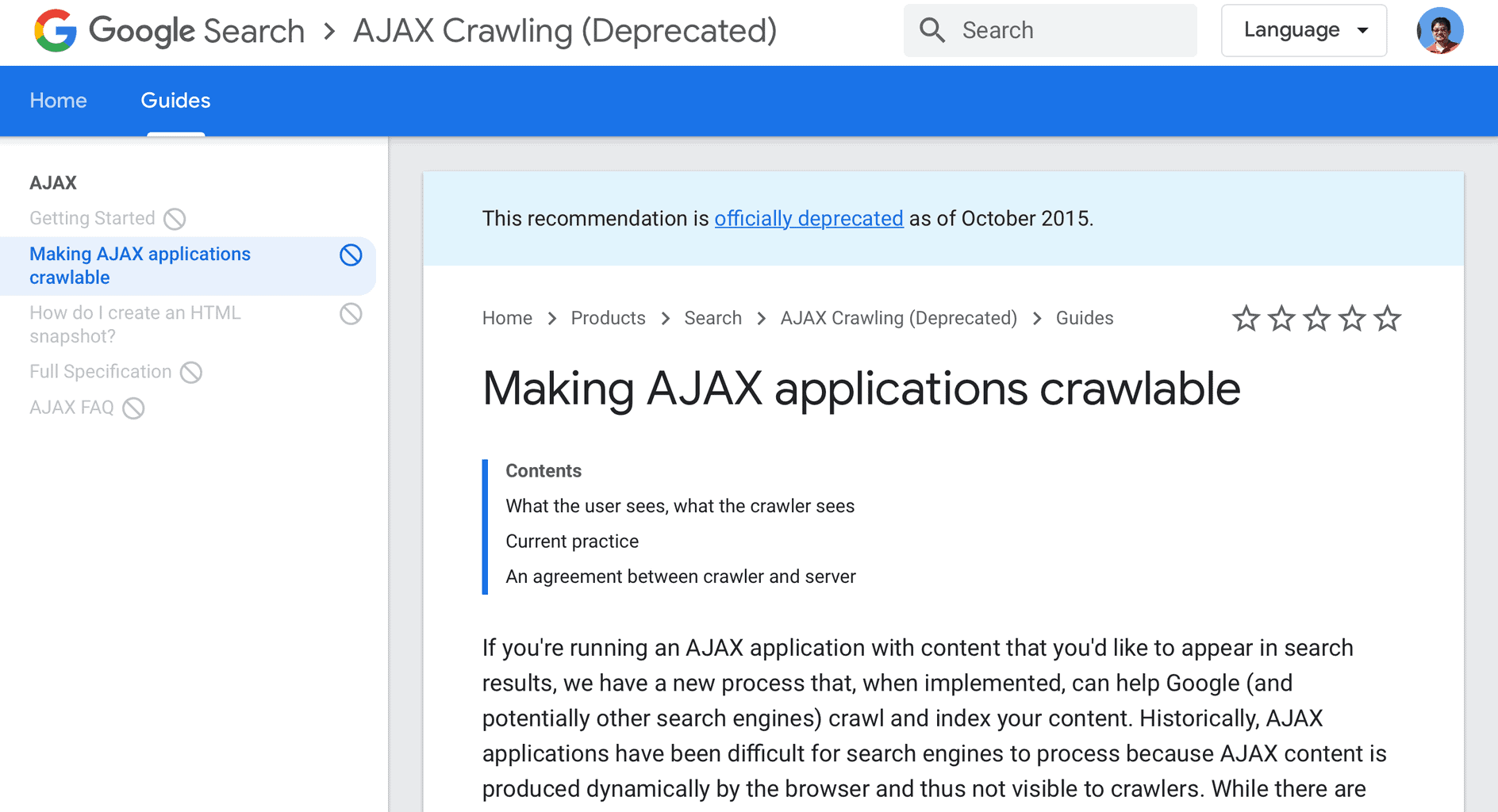 Google Ajax Scheme