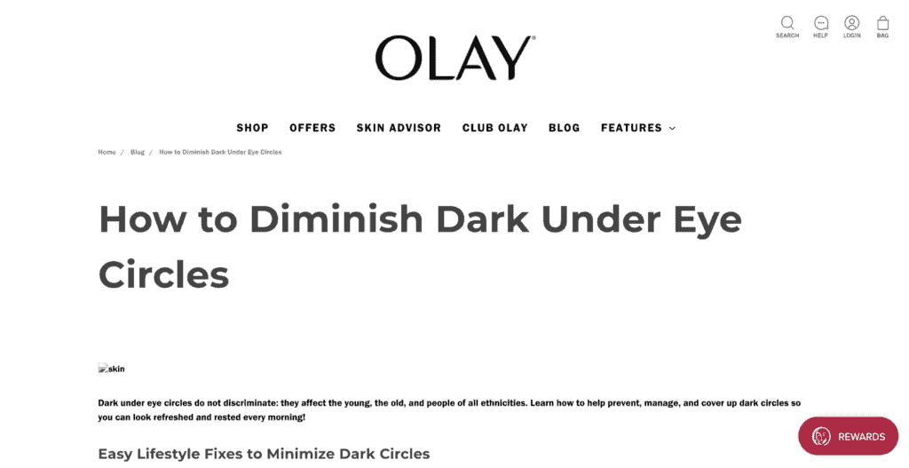 Olay 다크서클에 관한 블로그 포스팅 