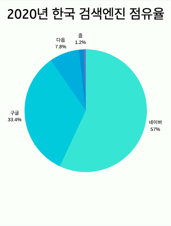 2020년 한국 검색엔진 점유율